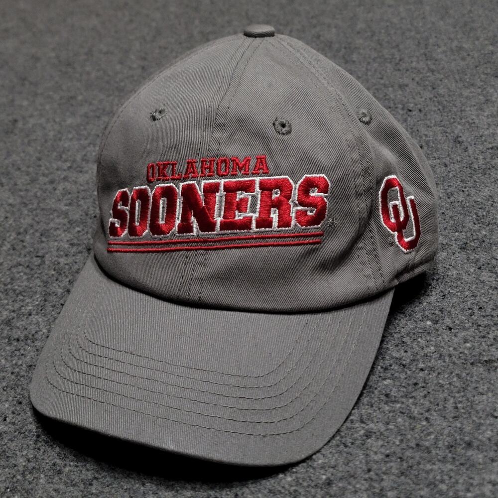 Oklahoma Sooners Hat Dad Cap Mens Gray Embroidered OU Adjustable Strapback